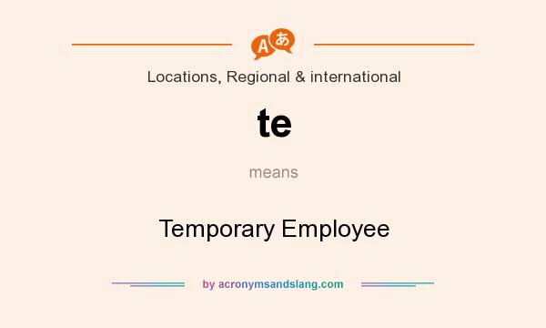 What does te mean? It stands for Temporary Employee