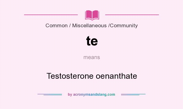 What does te mean? It stands for Testosterone oenanthate