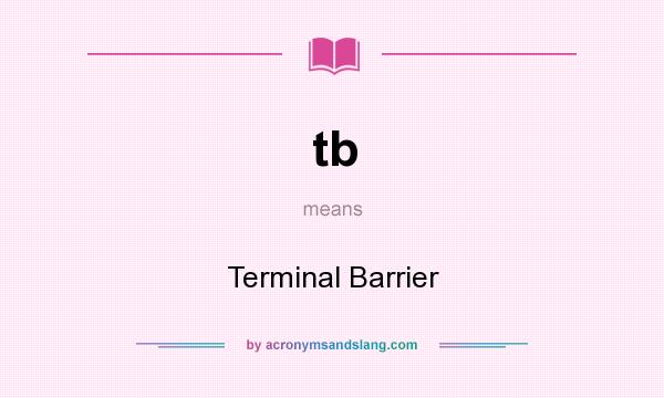 What does tb mean? It stands for Terminal Barrier