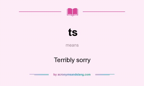 What does ts mean? It stands for Terribly sorry