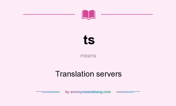 What does ts mean? It stands for Translation servers