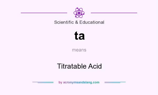 What does ta mean? It stands for Titratable Acid