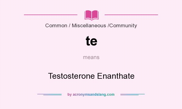 What does te mean? It stands for Testosterone Enanthate
