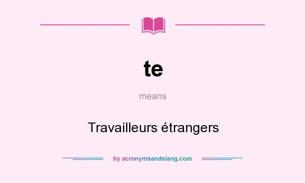 What does te mean? It stands for Travailleurs étrangers