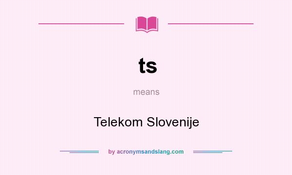 What does ts mean? It stands for Telekom Slovenije