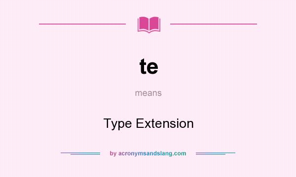 What does te mean? It stands for Type Extension
