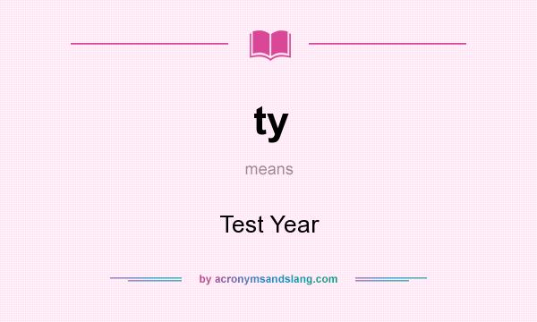 What does ty mean? It stands for Test Year