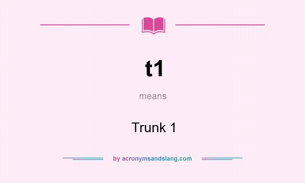 What does t1 mean? It stands for Trunk 1
