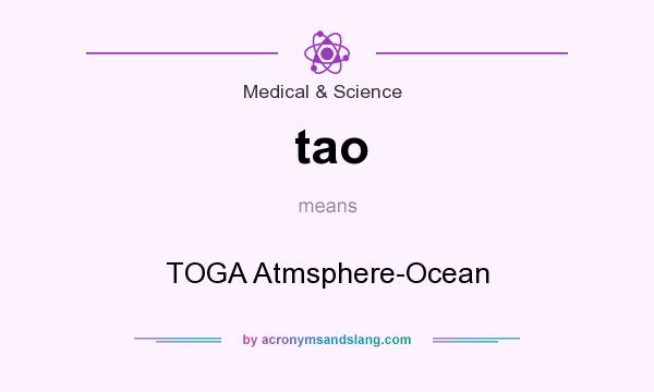 What does tao mean? It stands for TOGA Atmsphere-Ocean