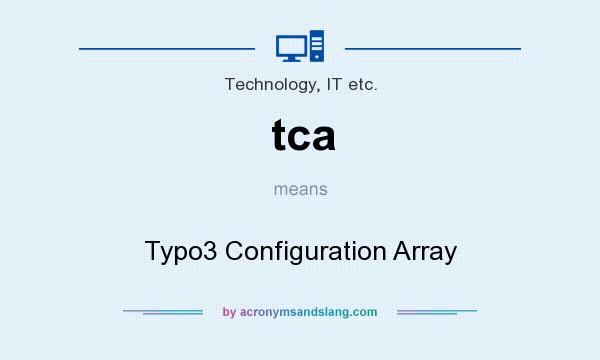 What does tca mean? It stands for Typo3 Configuration Array