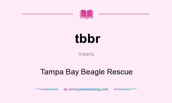 What does tbbr mean? It stands for Tampa Bay Beagle Rescue