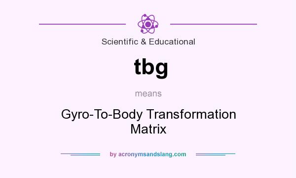What does tbg mean? It stands for Gyro-To-Body Transformation Matrix