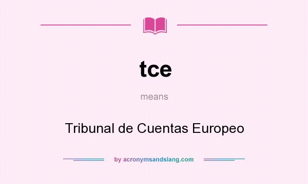 What does tce mean? It stands for Tribunal de Cuentas Europeo