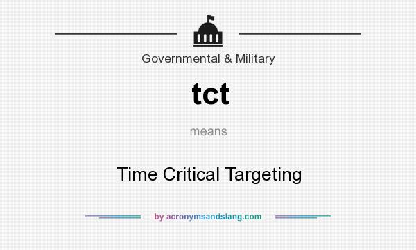 What does tct mean? It stands for Time Critical Targeting