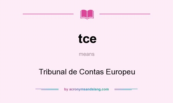 What does tce mean? It stands for Tribunal de Contas Europeu