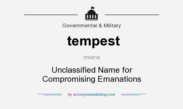 What does tempest mean? It stands for Unclassified Name for Compromising Emanations