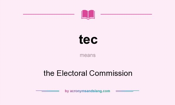 What does tec mean? It stands for the Electoral Commission