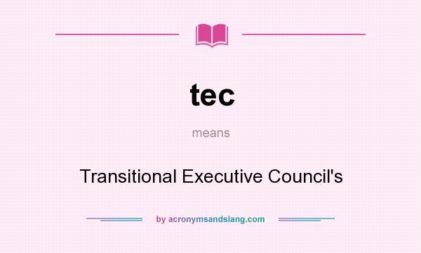 What does tec mean? It stands for Transitional Executive Council`s