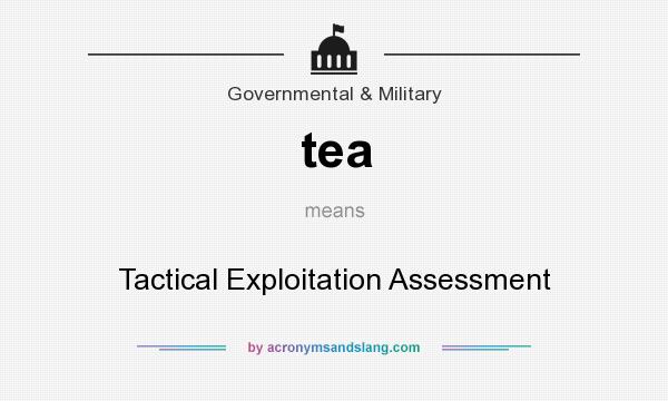 What does tea mean? It stands for Tactical Exploitation Assessment