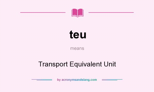 What does teu mean? It stands for Transport Equivalent Unit