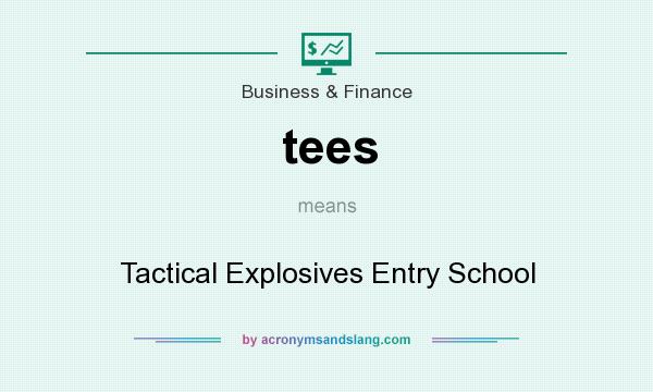 What does tees mean? It stands for Tactical Explosives Entry School