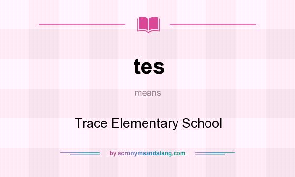 What does tes mean? It stands for Trace Elementary School