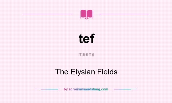 What does tef mean? It stands for The Elysian Fields