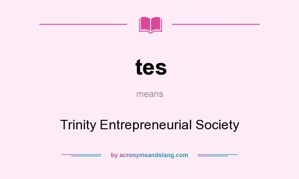What does tes mean? It stands for Trinity Entrepreneurial Society