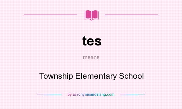 What does tes mean? It stands for Township Elementary School