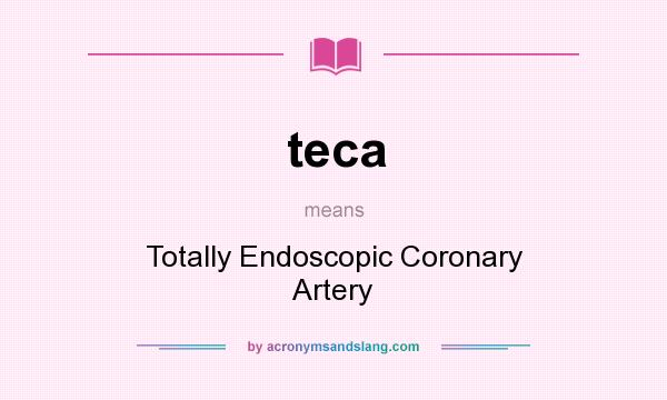 What does teca mean? It stands for Totally Endoscopic Coronary Artery