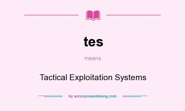 What does tes mean? It stands for Tactical Exploitation Systems