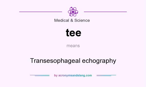 What does tee mean? It stands for Transesophageal echography
