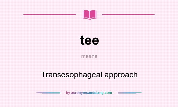What does tee mean? It stands for Transesophageal approach