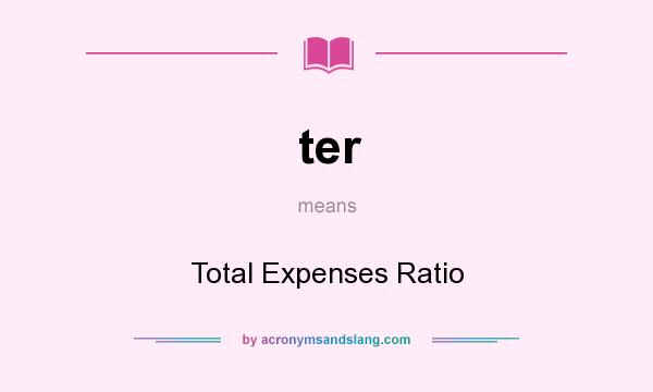 What does ter mean? It stands for Total Expenses Ratio