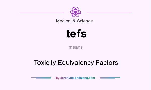 What does tefs mean? It stands for Toxicity Equivalency Factors