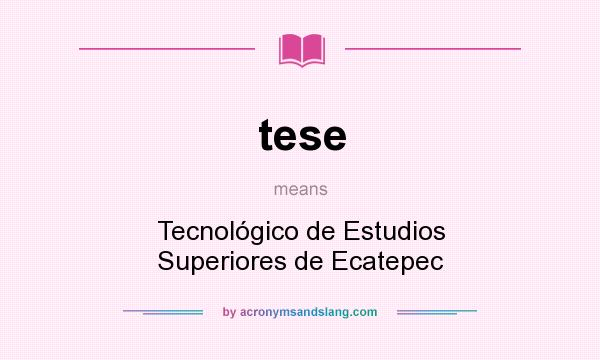 What does tese mean? It stands for Tecnológico de Estudios Superiores de Ecatepec