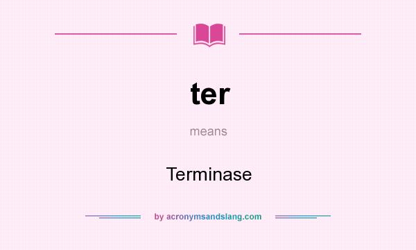 What does ter mean? It stands for Terminase