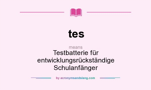 What does tes mean? It stands for Testbatterie für entwicklungsrückständige Schulanfänger