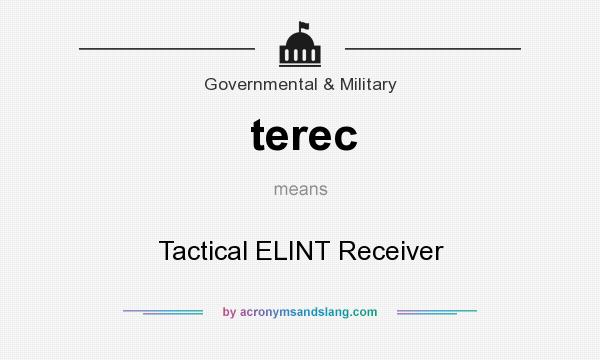 What does terec mean? It stands for Tactical ELINT Receiver