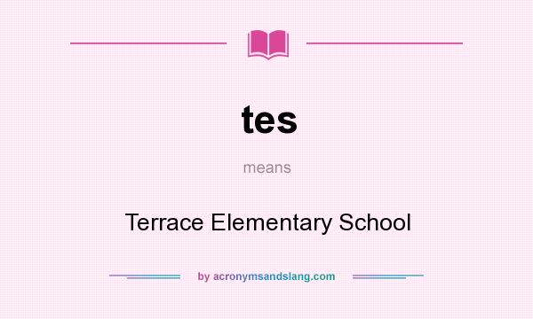 What does tes mean? It stands for Terrace Elementary School