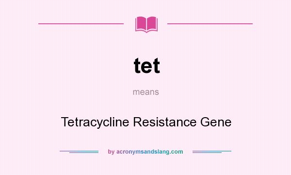 What does tet mean? It stands for Tetracycline Resistance Gene