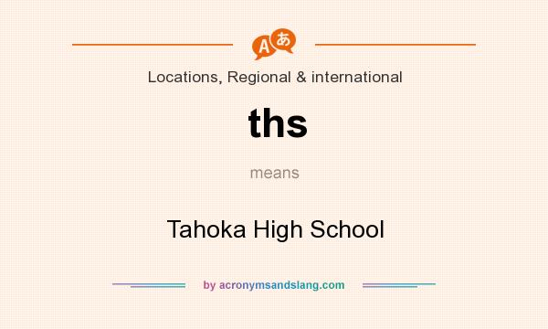 What does ths mean? It stands for Tahoka High School