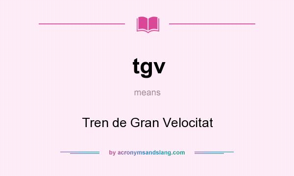 What does tgv mean? It stands for Tren de Gran Velocitat