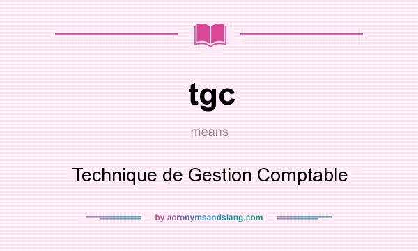 What does tgc mean? It stands for Technique de Gestion Comptable