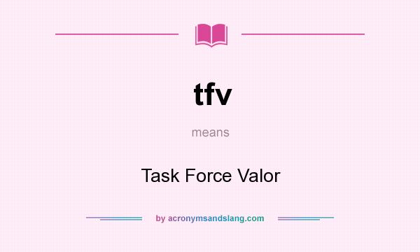 What does tfv mean? It stands for Task Force Valor