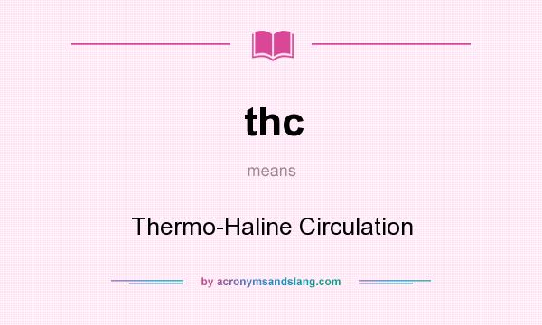 What does thc mean? It stands for Thermo-Haline Circulation