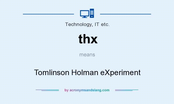 What does thx mean? It stands for Tomlinson Holman eXperiment