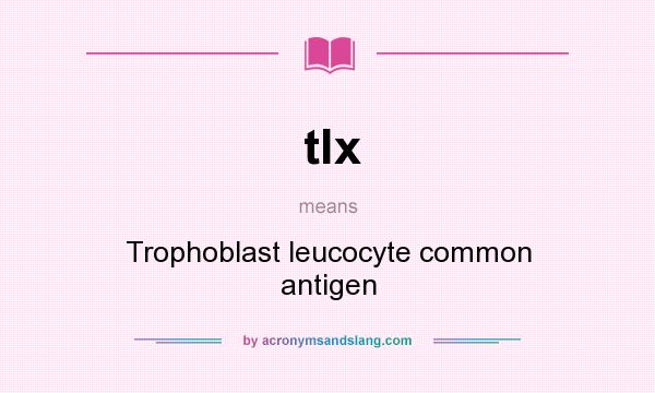 What does tlx mean? It stands for Trophoblast leucocyte common antigen
