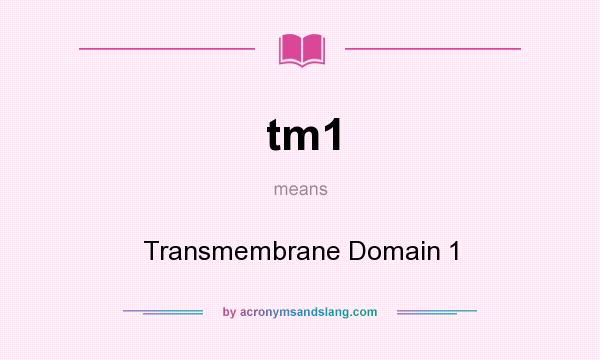 What does tm1 mean? It stands for Transmembrane Domain 1