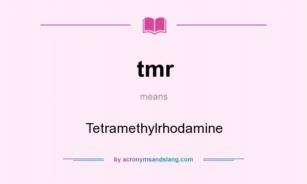 What does tmr mean? It stands for Tetramethylrhodamine